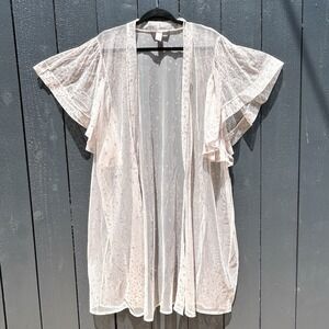 Victorias Secret Fairy Sheer Celestial Kimono Small Romantic Mesh Stars Metallic